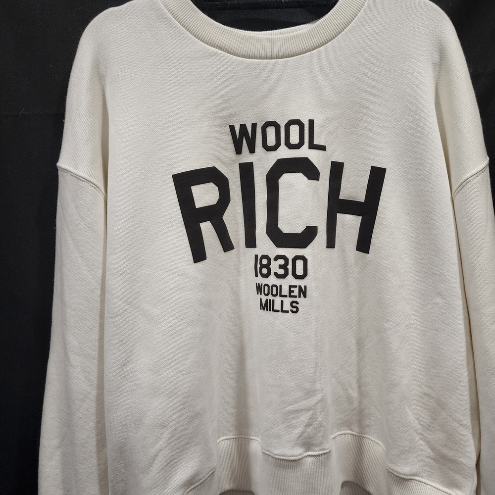 NWT WOOL RICH 1830 Woolen Mills Cream Graphic Sweatshirt